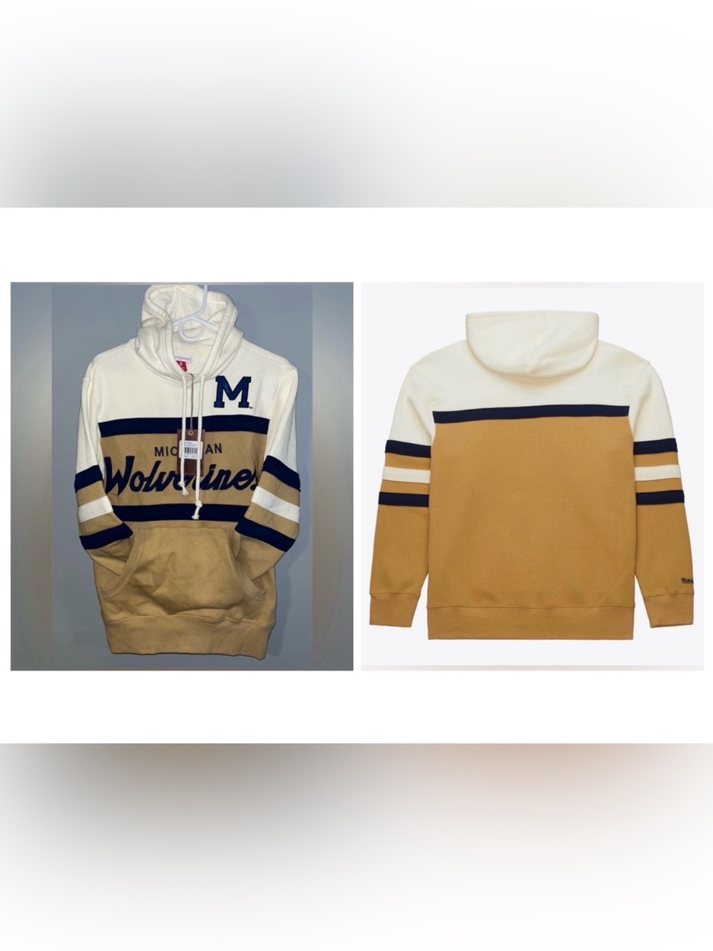 Mitchell & Ness Michigan Wolverines NCAA Head Coach Hoodie Sweatshirt NWT Small
